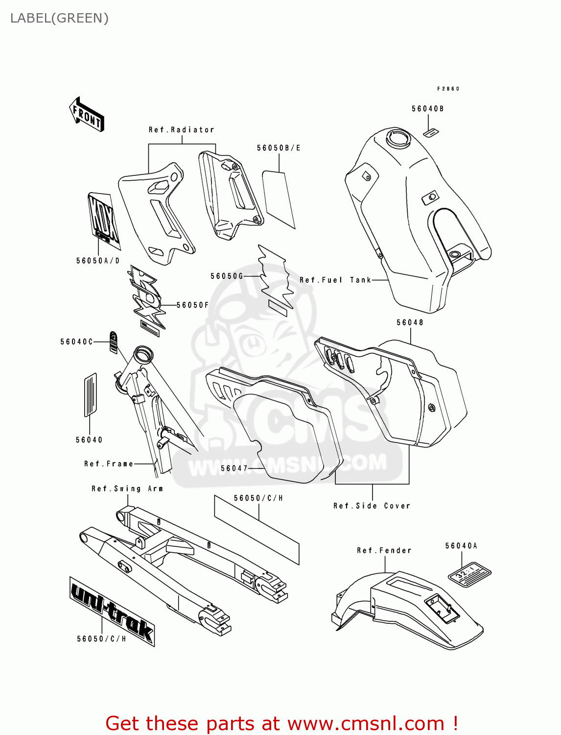 LABEL(GREEN) KDX200-E3 1991 UNITED KINGDOM AL