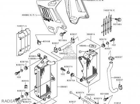 RADIATOR - KDX200-E3 1991 UNITED KINGDOM AL