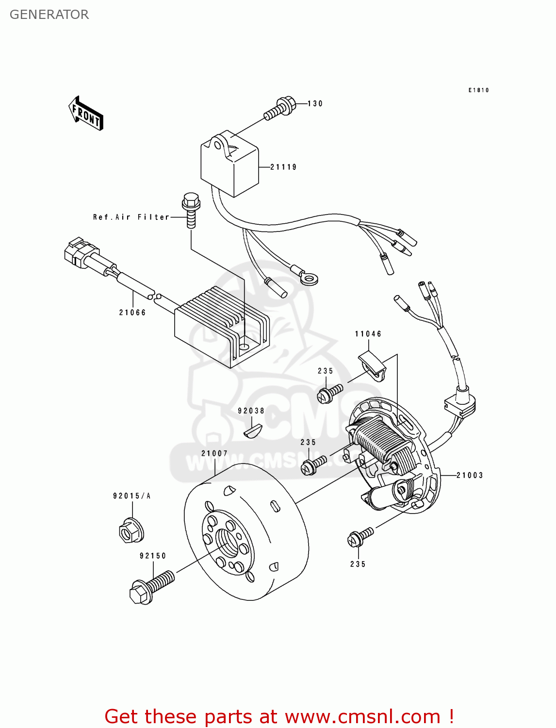 GENERATOR KDX200-E3 1991 USA CANADA