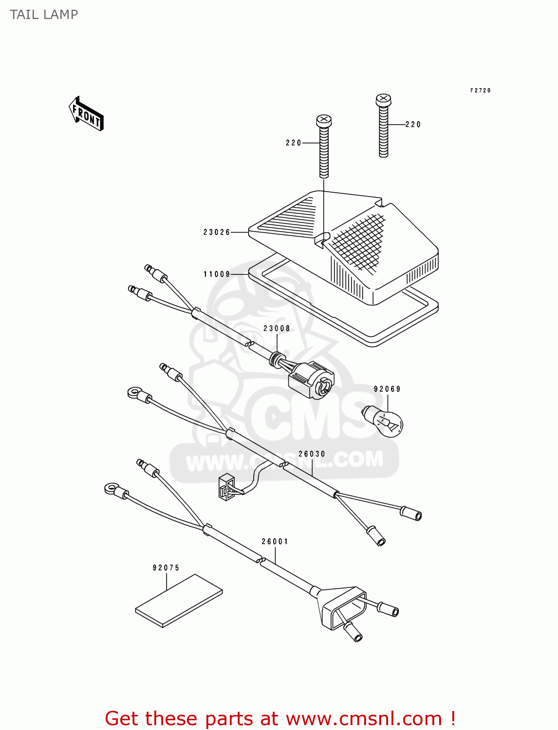 TAIL LAMP KDX200-E3 1991 USA CANADA