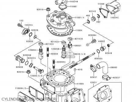 CYLINDER HEAD/CYLINDER - KDX200-E3 1991 USA CANADA