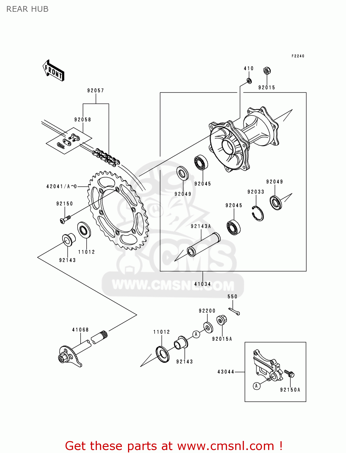 REAR HUB KDX200-E4 1992 UNITED KINGDOM AL