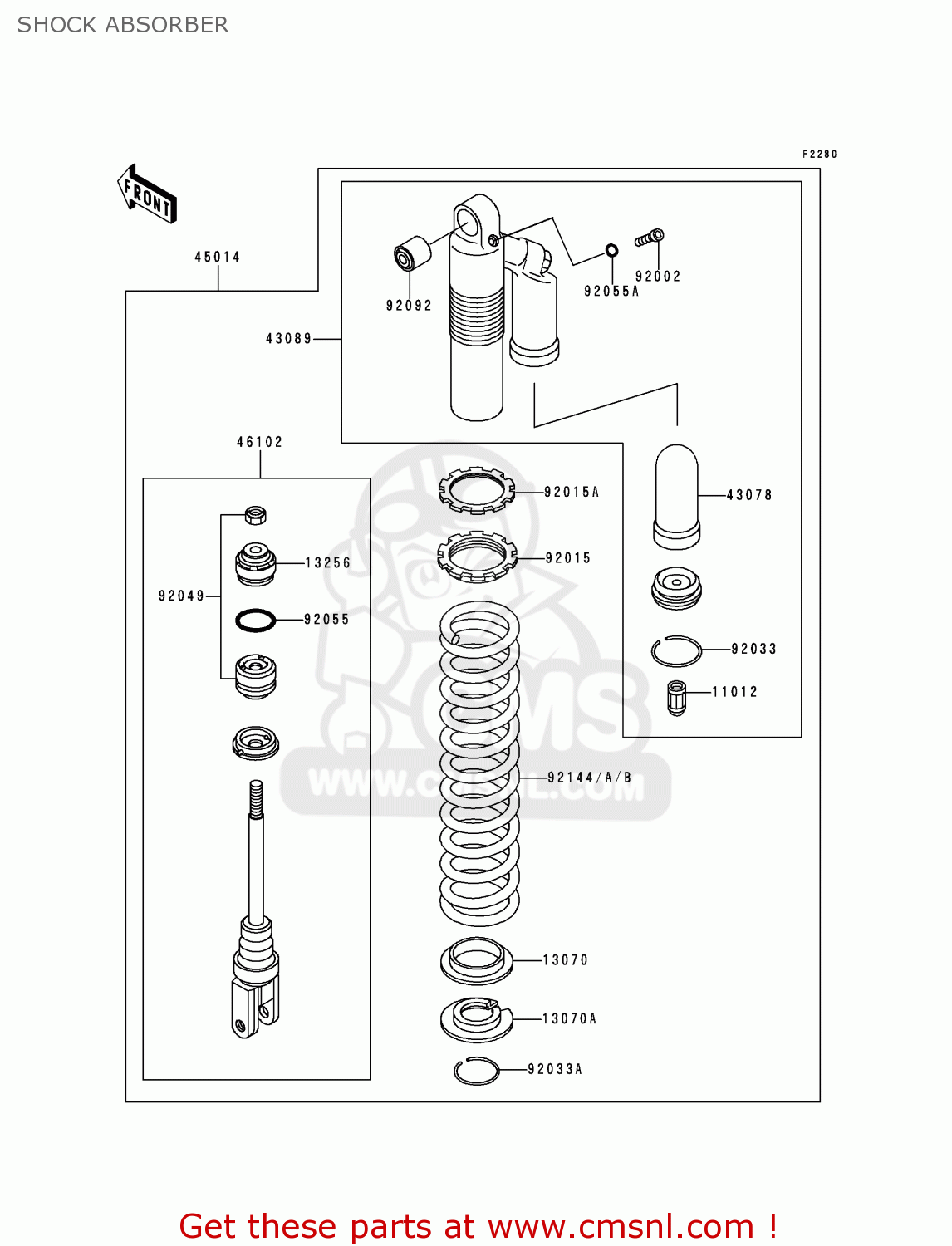 SHOCK ABSORBER KDX200-E4 1992 UNITED KINGDOM AL