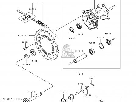REAR HUB - KDX200-E4 1992 UNITED KINGDOM AL