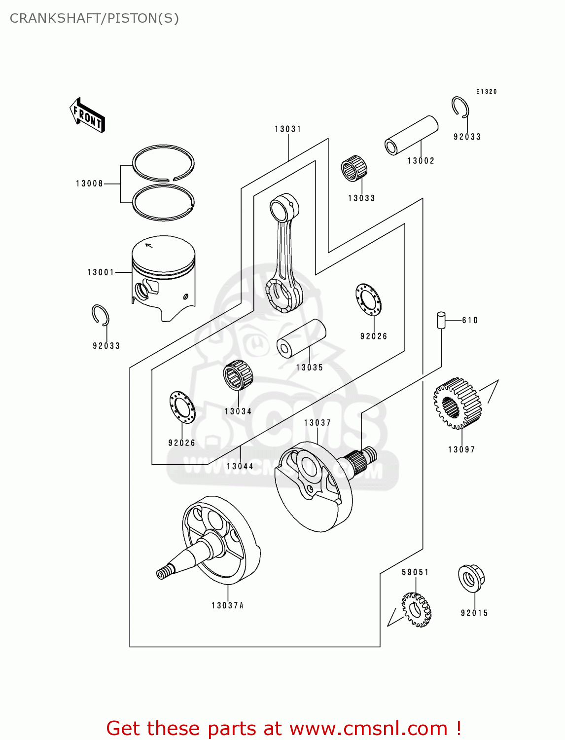 CRANKSHAFT/PISTON(S) KDX200-E4 1992 USA CANADA