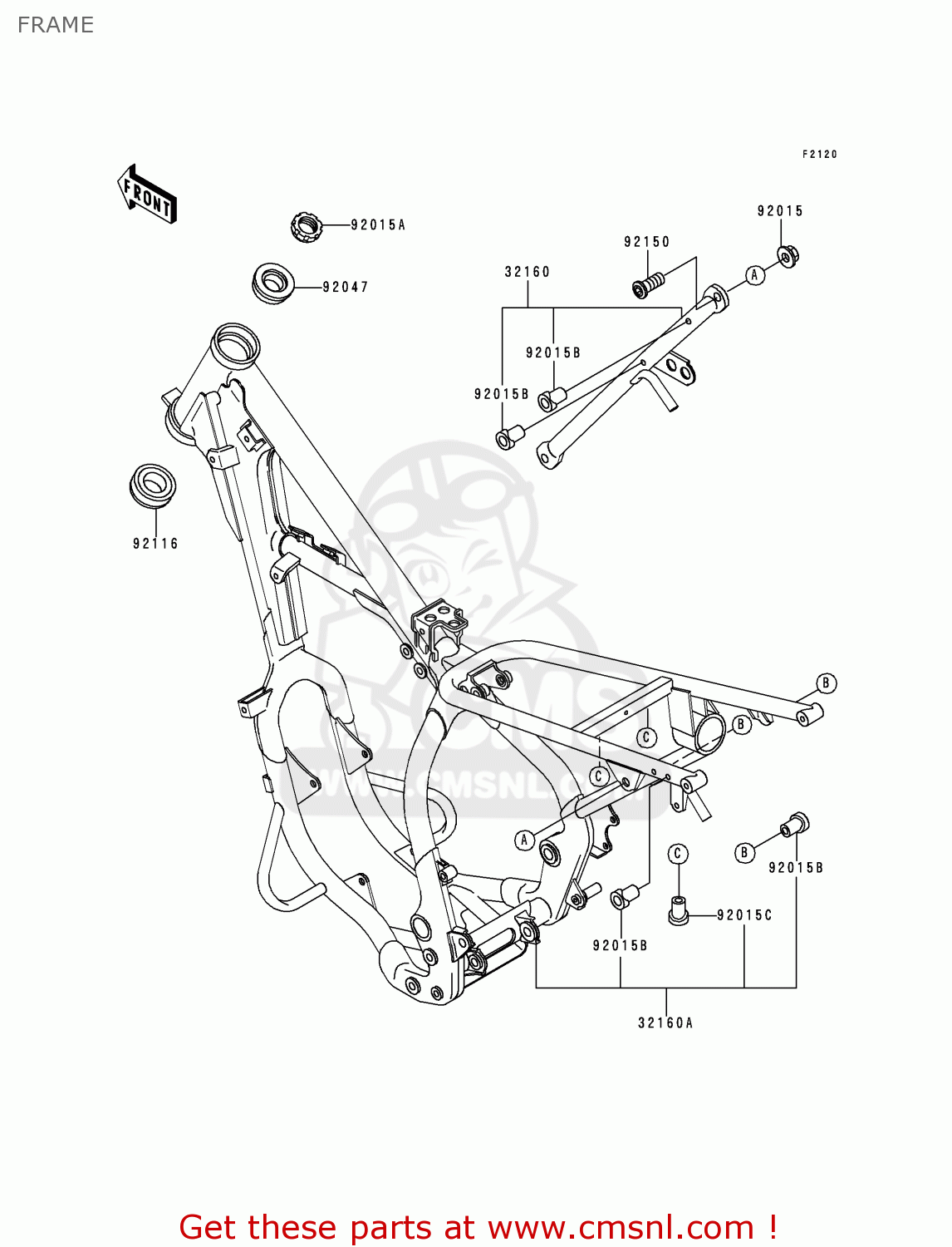 FRAME KDX200-E4 1992 USA CANADA