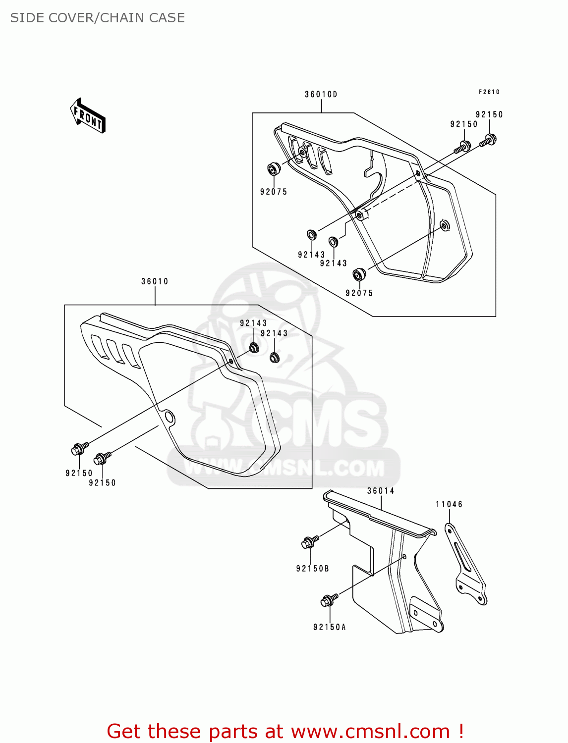 SIDE COVER/CHAIN CASE KDX200-E4 1992 USA CANADA