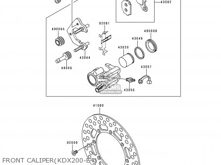 FRONT CALIPER(KDX200-E4) - KDX200-E4 1992 USA CANADA