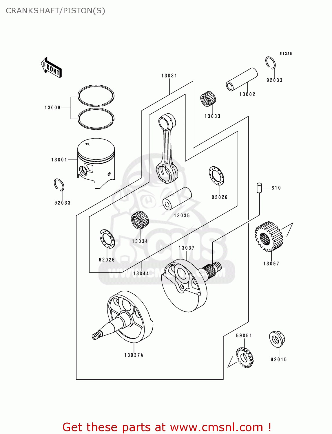 CRANKSHAFT/PISTON(S) KDX200-E5 1993 UNITED KINGDOM AL