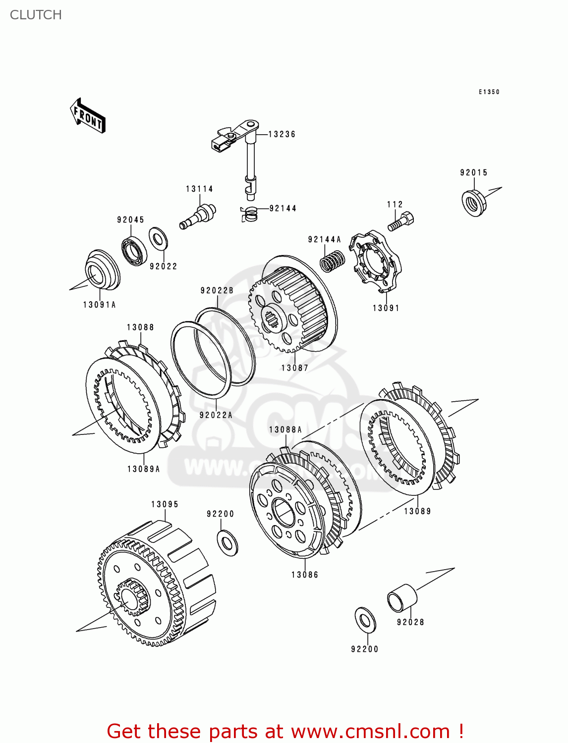 CLUTCH KDX200-E5 1993 UNITED KINGDOM AL