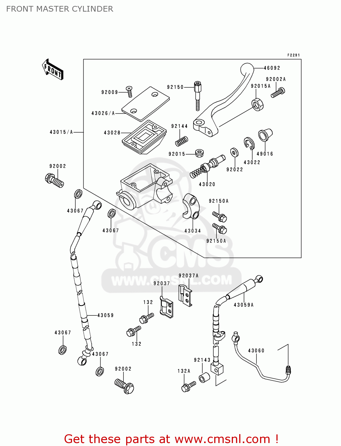 FRONT MASTER CYLINDER KDX200-E5 1993 UNITED KINGDOM AL