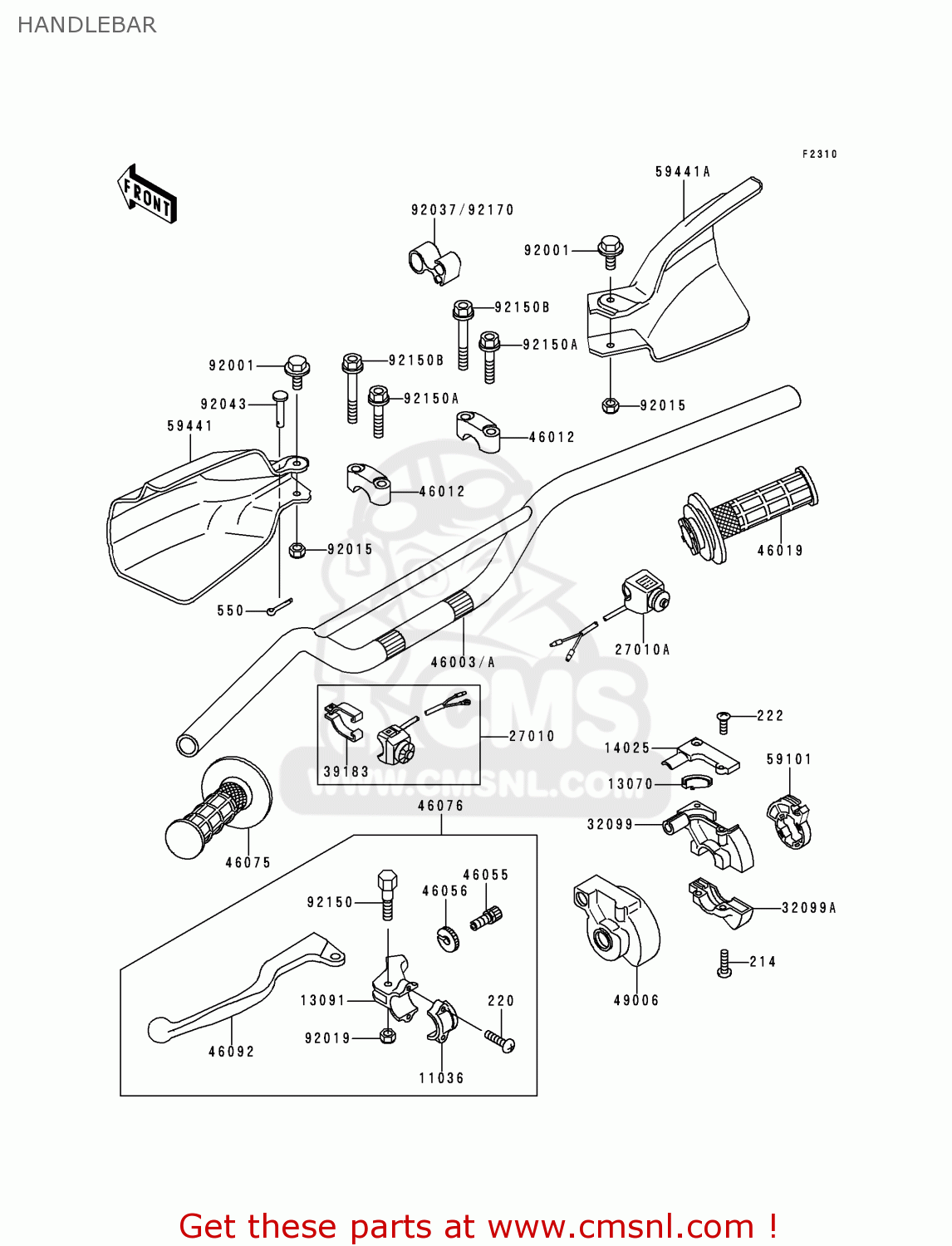 HANDLEBAR KDX200-E5 1993 UNITED KINGDOM AL