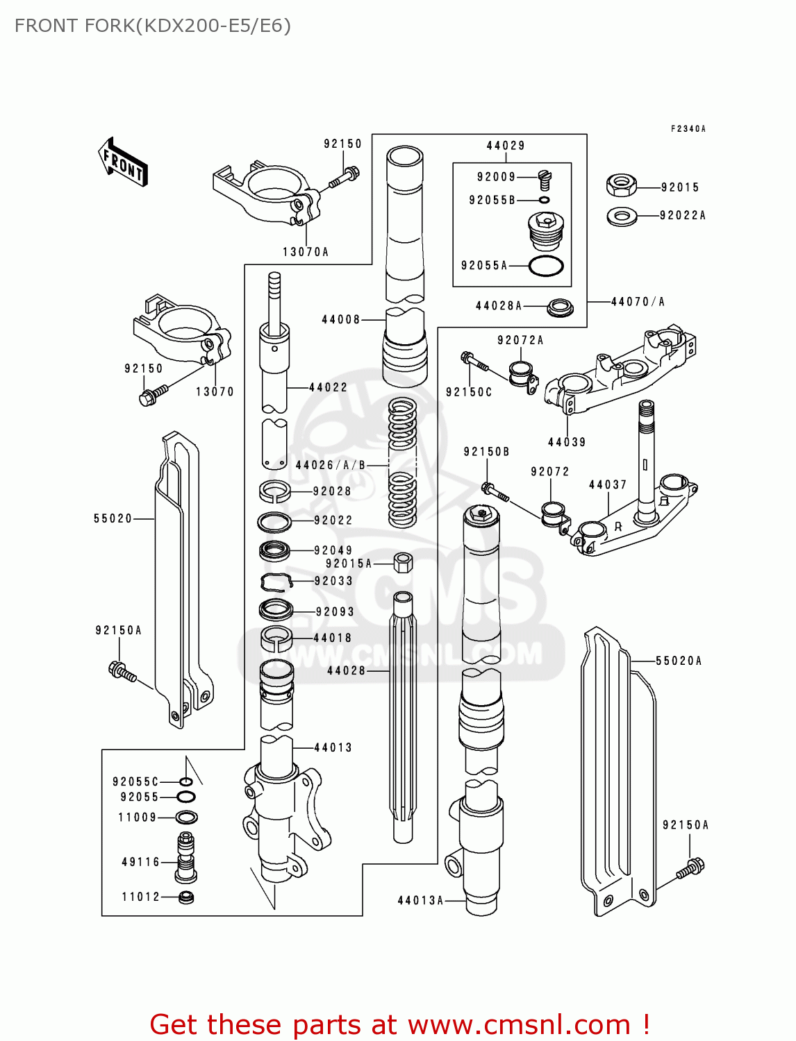 FRONT FORK(KDX200-E5/E6) KDX200-E5 1993 UNITED KINGDOM AL