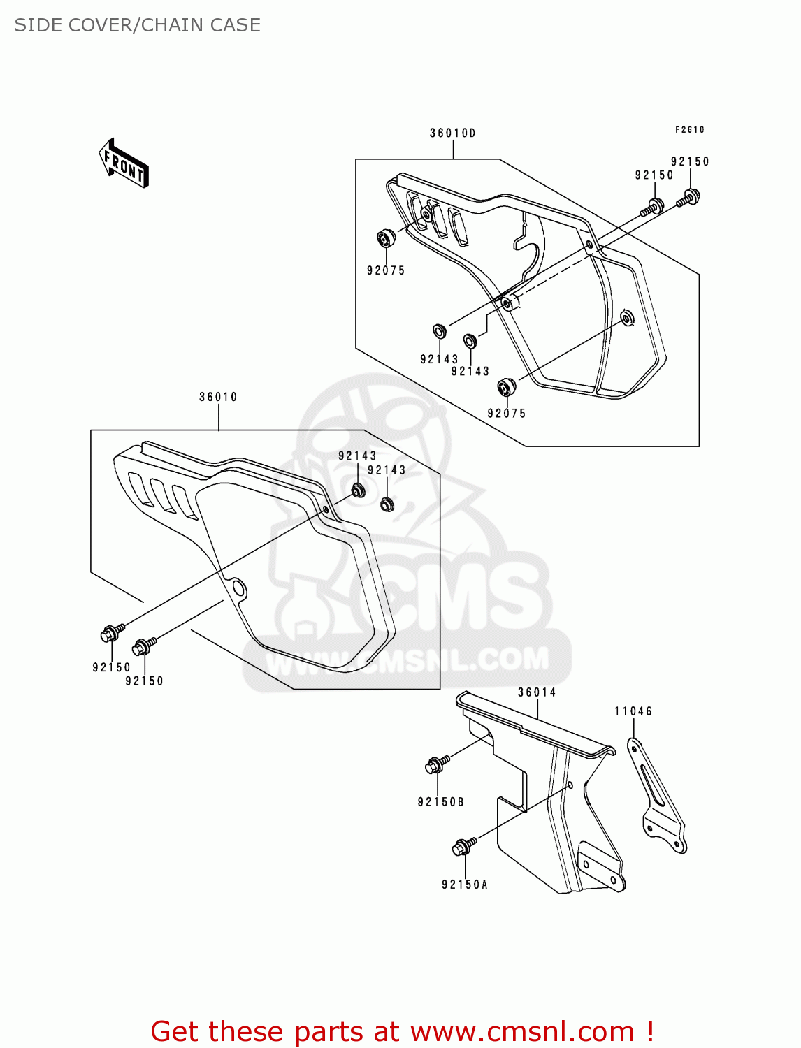 SIDE COVER/CHAIN CASE KDX200-E5 1993 UNITED KINGDOM AL