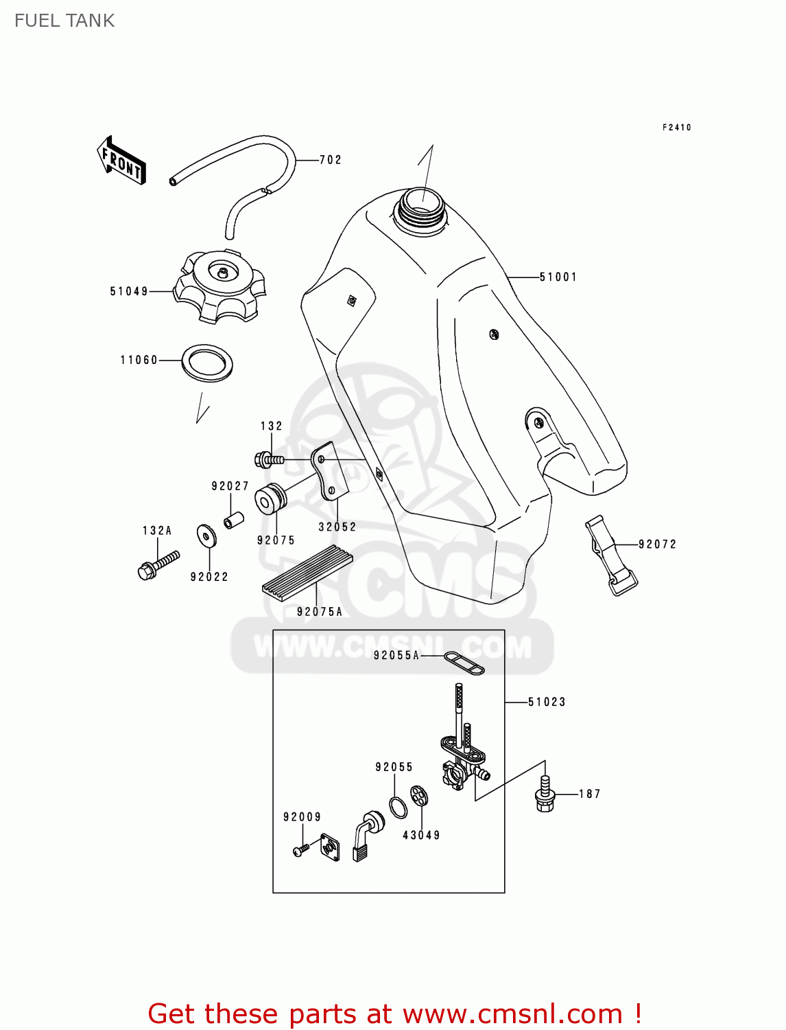 FUEL TANK KDX200-E5 1993 USA CANADA
