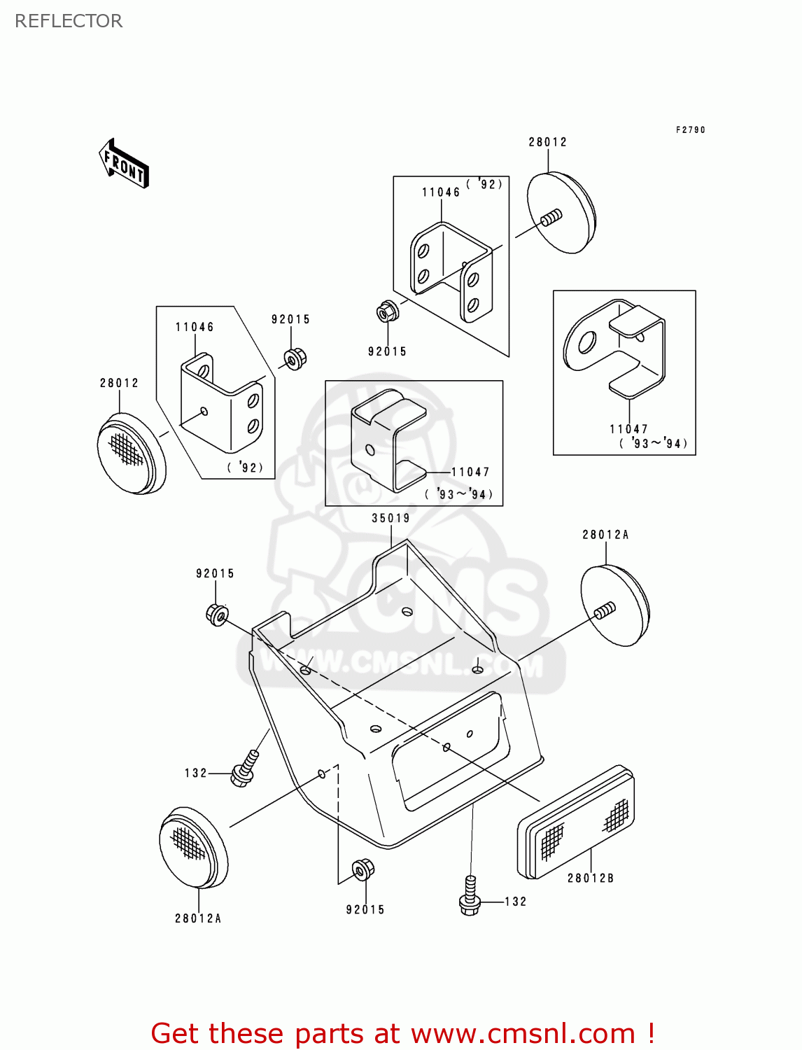 REFLECTOR KDX200-E5 1993 USA CANADA