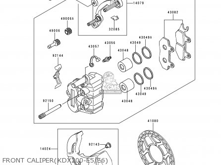 FRONT CALIPER(KDX200-E5/E6) - KDX200-E5 1993 USA CANADA