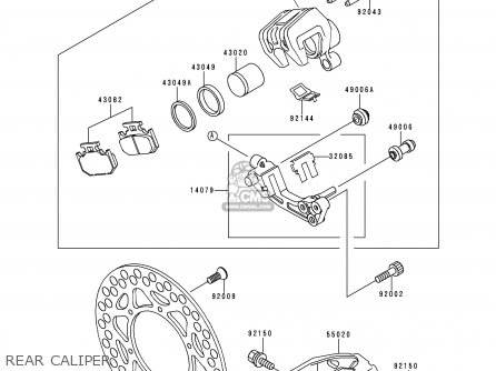 REAR CALIPER - KDX200-E5 1993 USA CANADA