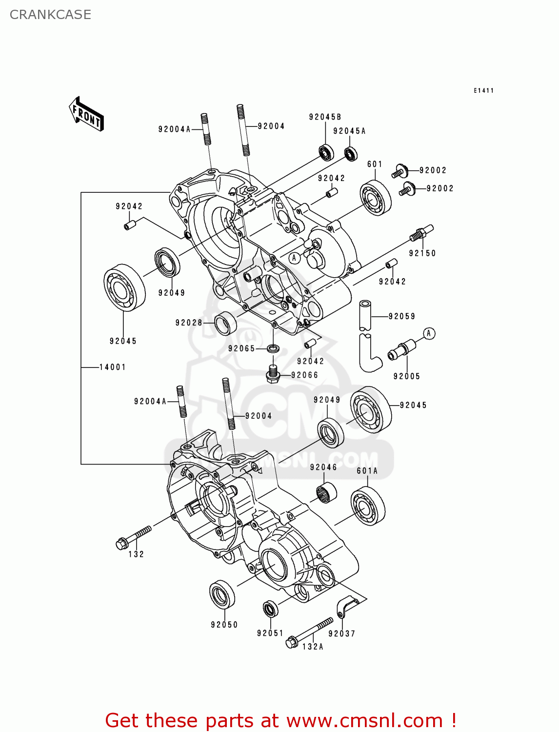 CRANKCASE KDX200-E6 1994 UNITED KINGDOM AL