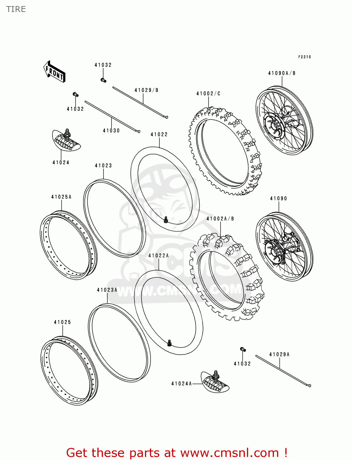 TIRE KDX200-E6 1994 UNITED KINGDOM AL