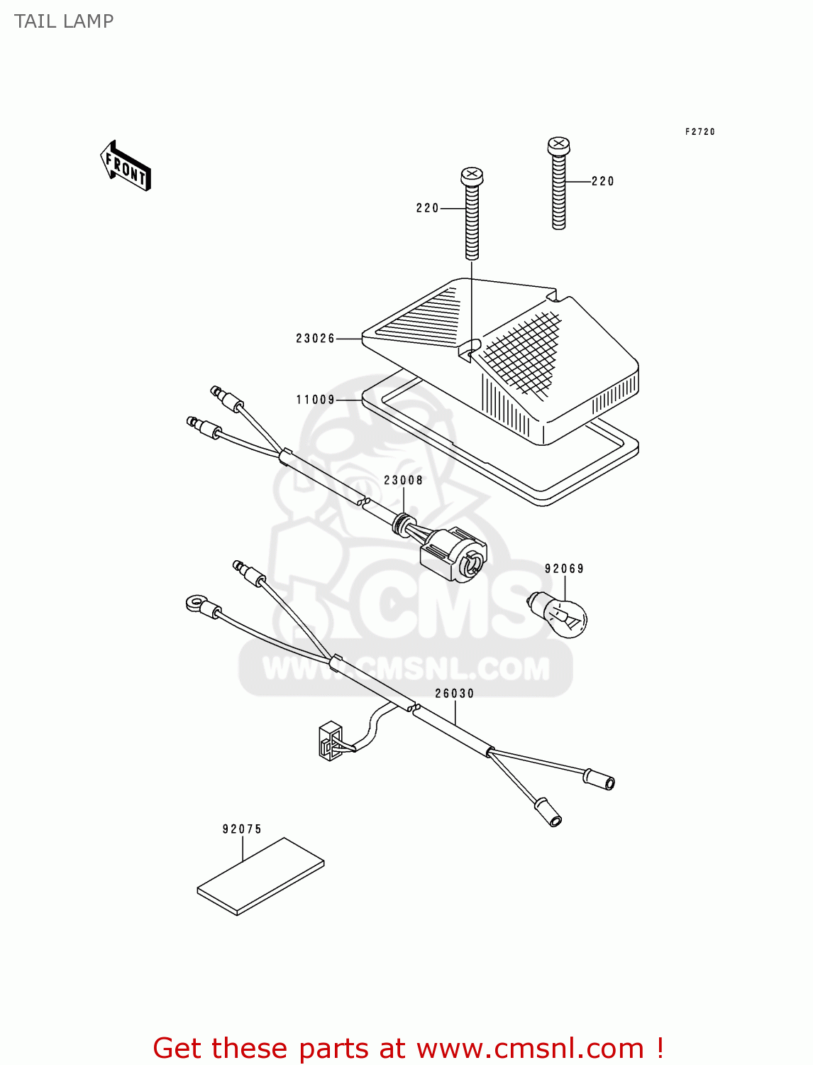 TAIL LAMP KDX200-E6 1994 UNITED KINGDOM AL