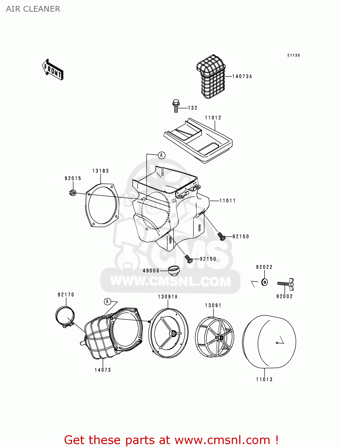 AIR CLEANER KDX200-E6 1994 USA CANADA