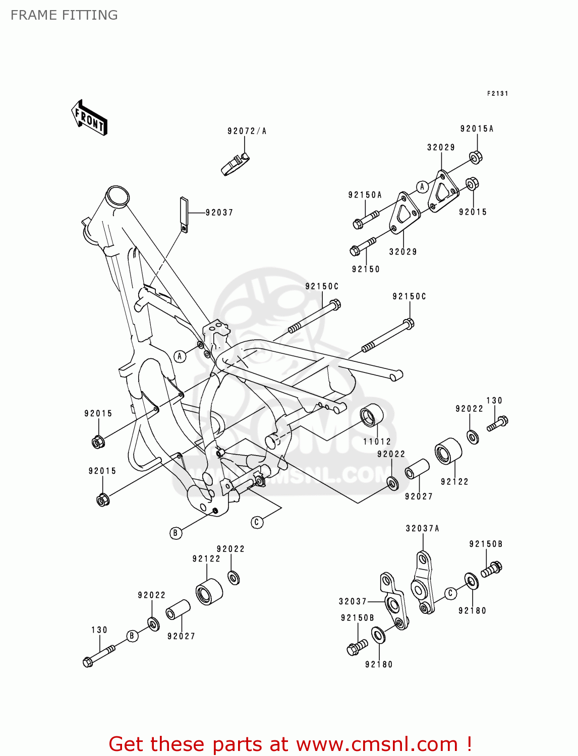 FRAME FITTING KDX200-E6 1994 USA CANADA