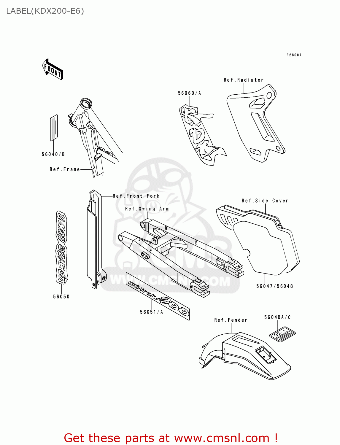 LABEL(KDX200-E6) KDX200-E6 1994 USA CANADA