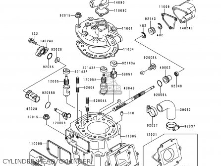 CYLINDER HEAD/CYLINDER - KDX200-E6 1994 USA CANADA