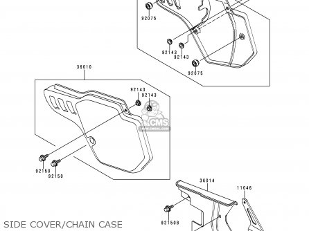 SIDE COVER/CHAIN CASE - KDX200-E6 1994 USA CANADA
