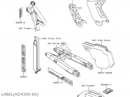 LABEL(KDX200-E6) - KDX200-E6 1994 USA CANADA