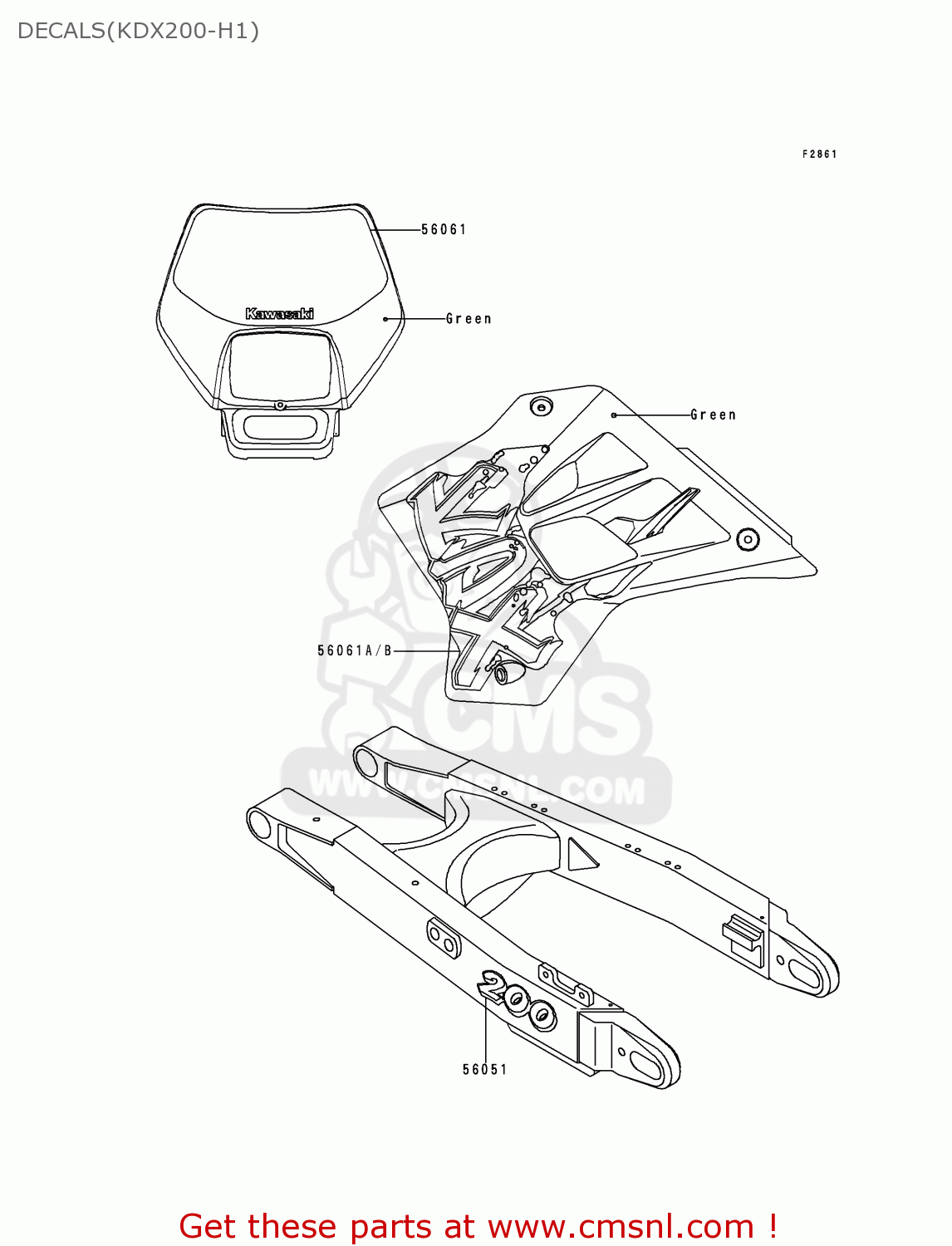 DECALS(KDX200-H1) KDX200-H1 1995 EUROPE UK FR