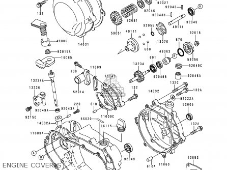 ENGINE COVER(S) - KDX200-H1 1995 EUROPE UK FR