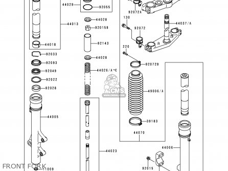FRONT FORK - KDX200-H1 1995 EUROPE UK FR