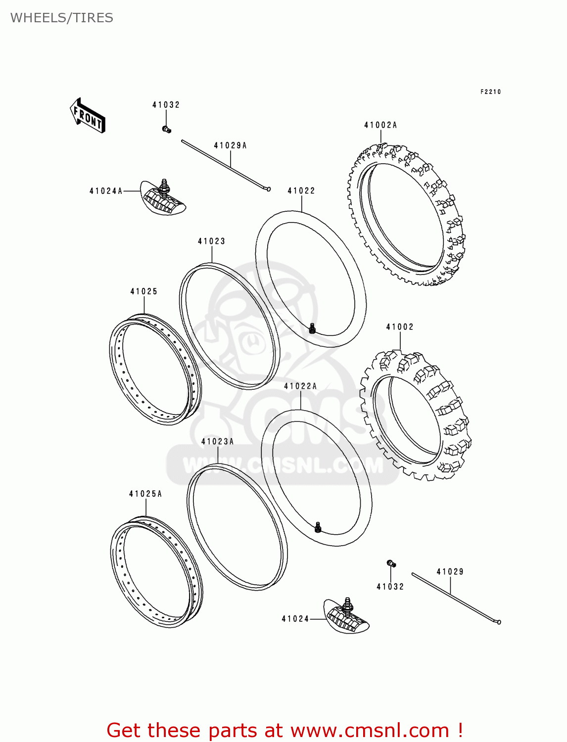 WHEELS/TIRES KDX200-H1 1995 USA CANADA