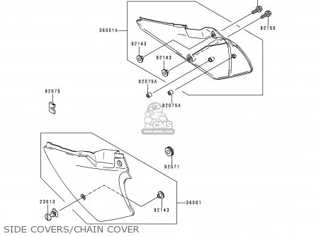 SIDE COVERS/CHAIN COVER - KDX200-H1 1995 USA CANADA