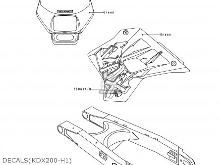 DECALS(KDX200-H1) - KDX200-H1 1995 USA CANADA