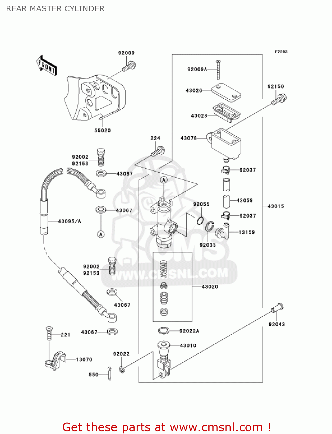 REAR MASTER CYLINDER KDX200-H10 KDX200 2004