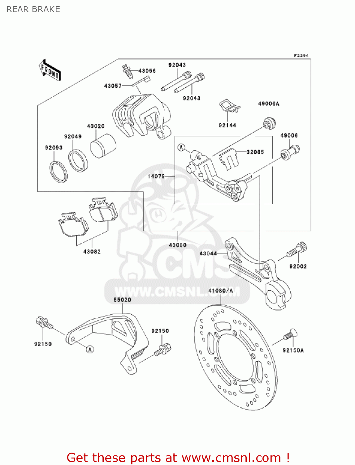 REAR BRAKE KDX200-H10 KDX200 2004