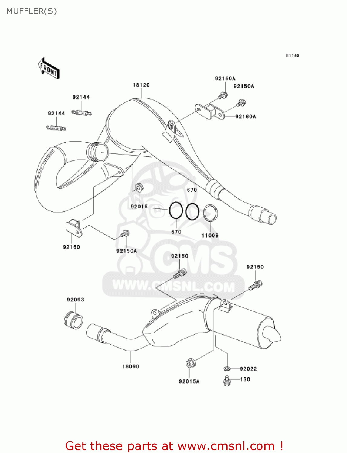 MUFFLER(S) KDX200-H10 KDX200 2004