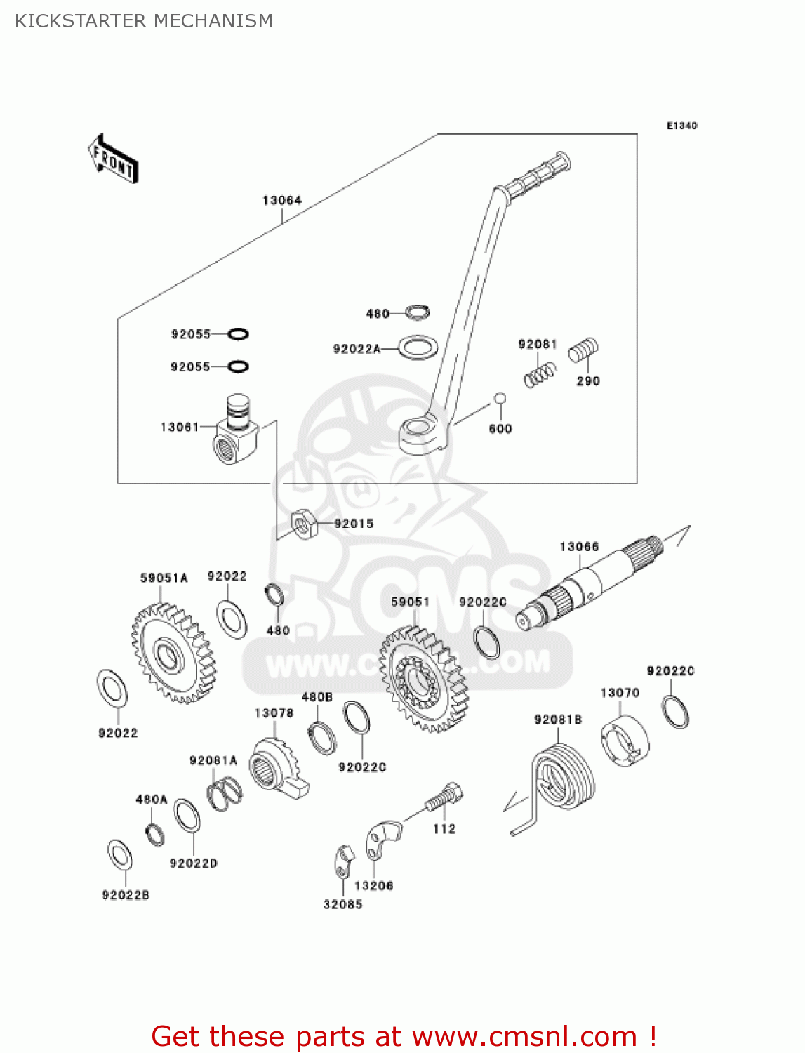 KICKSTARTER MECHANISM KDX200-H10 KDX200 2004