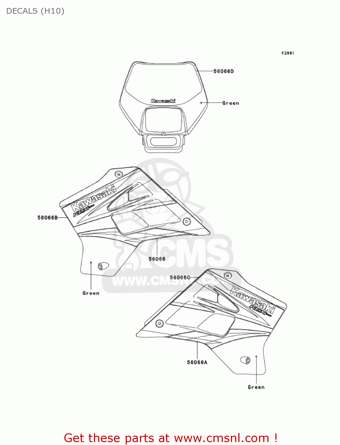 DECALS (H10) KDX200-H10 KDX200 2004