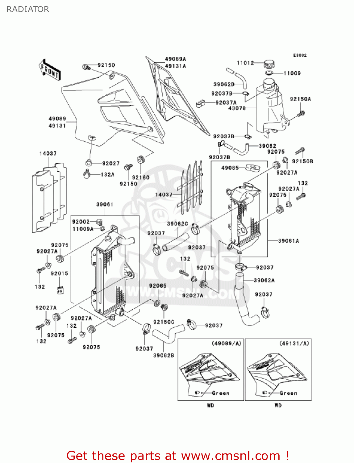 RADIATOR KDX200-H10 KDX200 2004