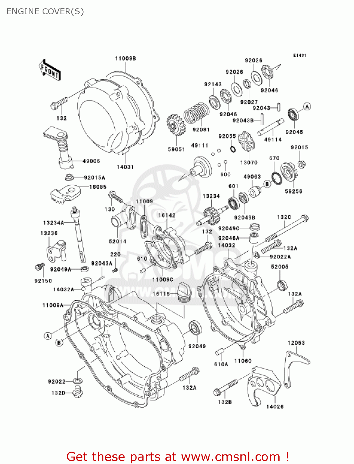ENGINE COVER(S) KDX200-H10 KDX200 2004