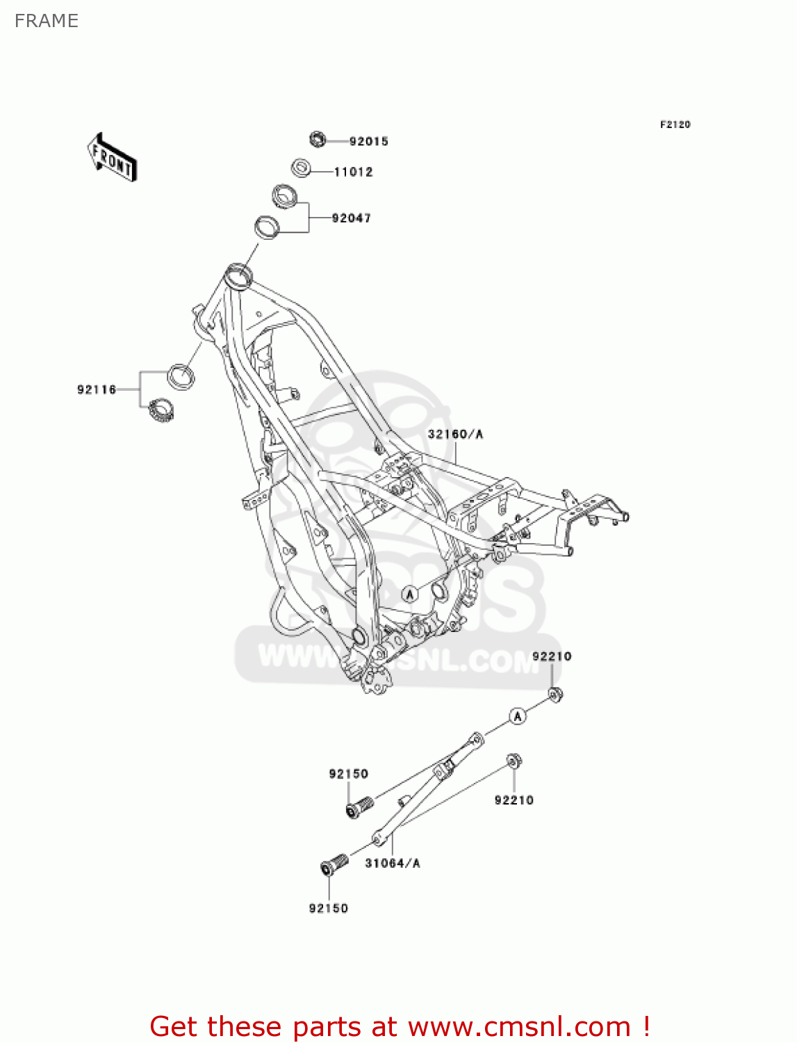 FRAME KDX200-H10 KDX200 2004