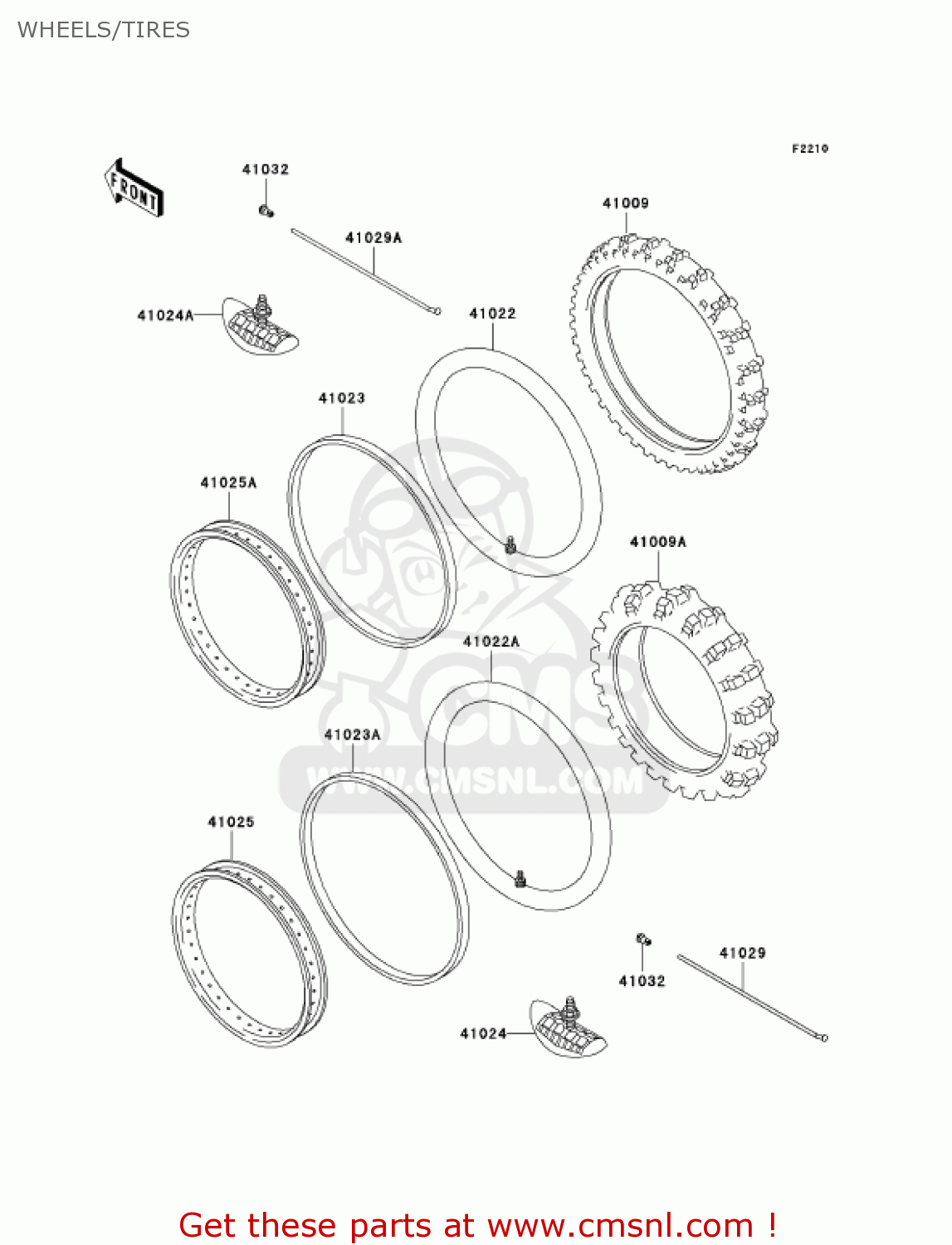 WHEELS/TIRES KDX200-H10 KDX200 2004