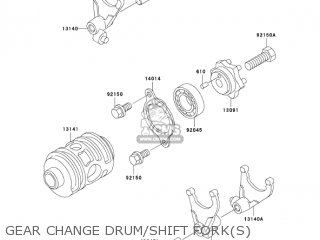 GEAR CHANGE DRUM/SHIFT FORK(S) - KDX200-H10 KDX200 2004