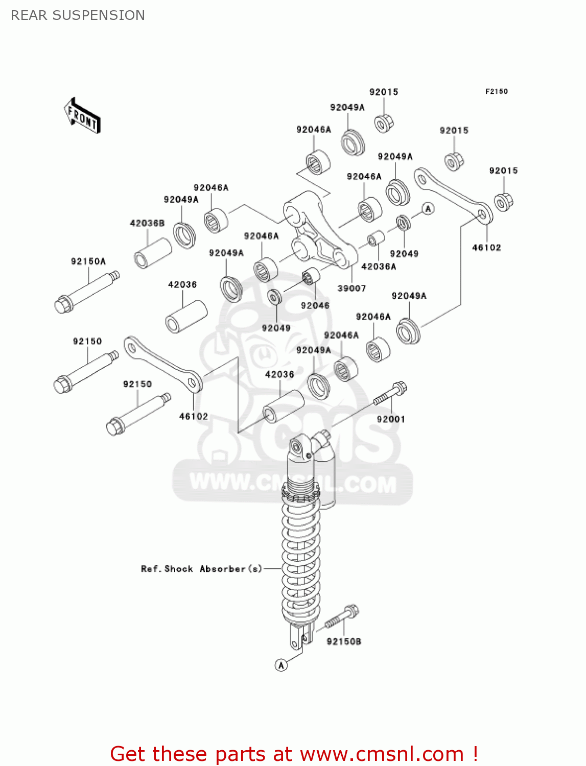 Kawasaki KDX200-H11 KDX200 2005 REAR SUSPENSION - buy original REAR ...
