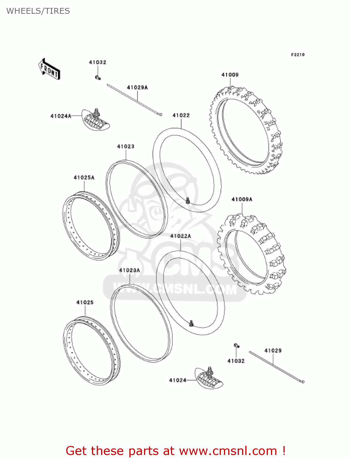 WHEELS/TIRES KDX200-H11 KDX200 2005