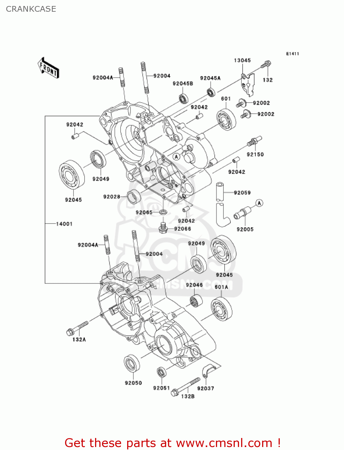 CRANKCASE KDX200-H11 KDX200 2005